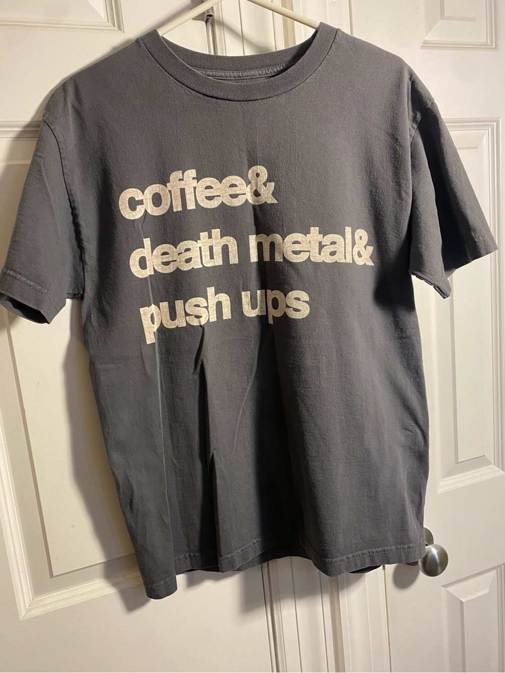 Jasta coffee & death metal & push ups t-shirt gray M